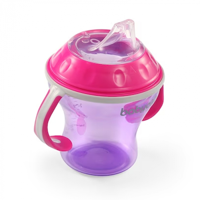 Biberon cu cioc si manere 180 ml BabyOno 1456/02, Mov [4]