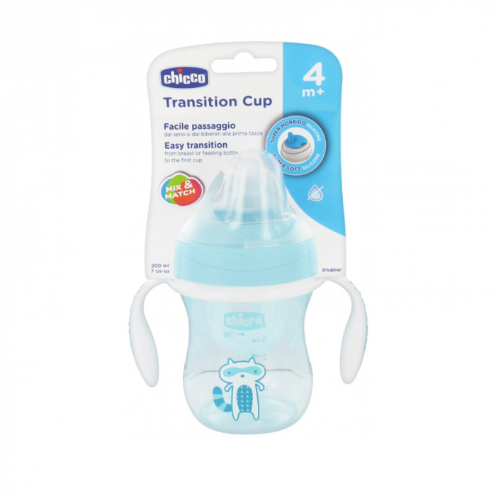 Biberon cu cioc si manere 200 ml 4 luni+ Chicco Transition Cup 069989 [3]