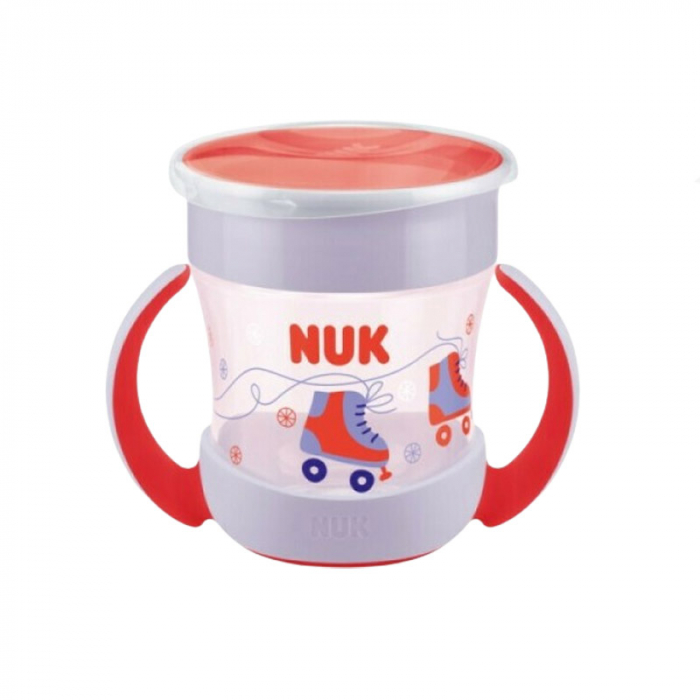 Biberon cu manere si sistem anti curgere 360 grade 160 ml Nuk Mini Magic Cup 10751278, Rosu [1]