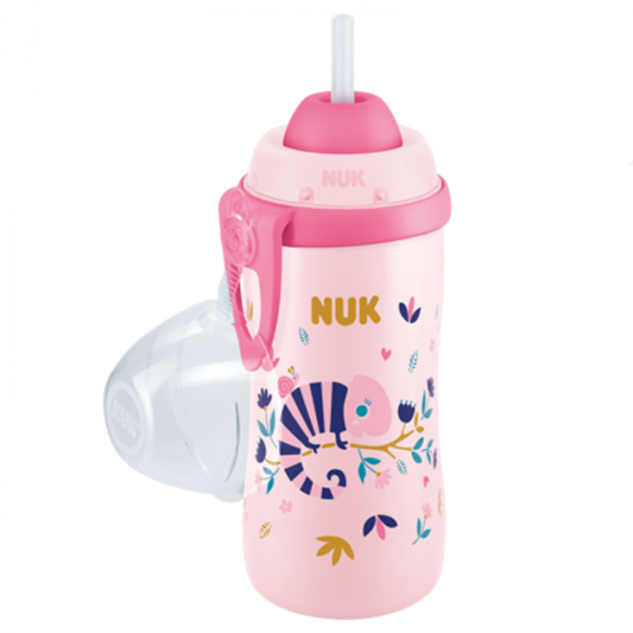 Biberon cu pai 300 ml Nuk First Choice Flexi Cup 255575, Roz [2]