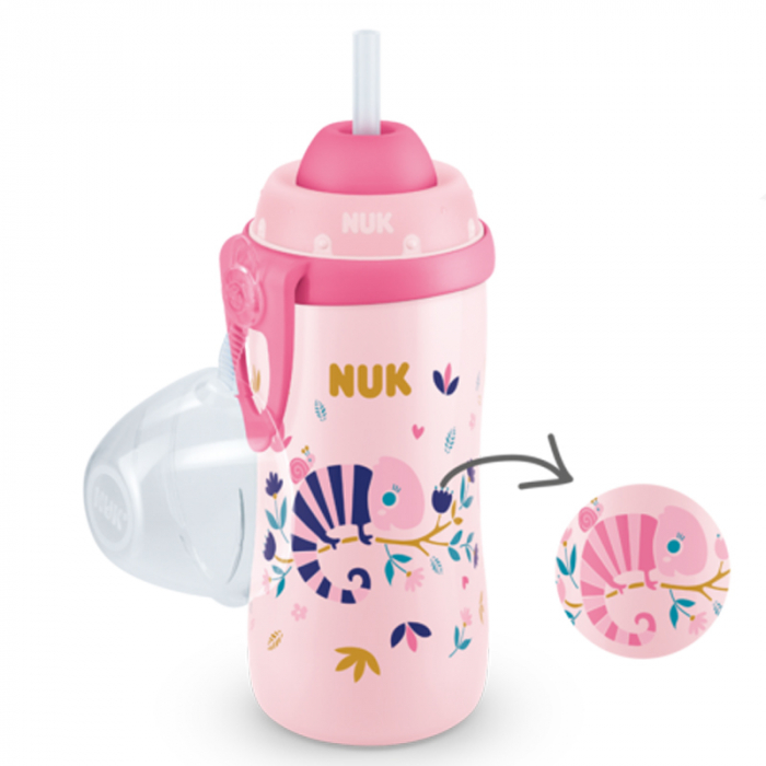 Biberon cu pai 300 ml Nuk First Choice Flexi Cup 255575, Roz [3]