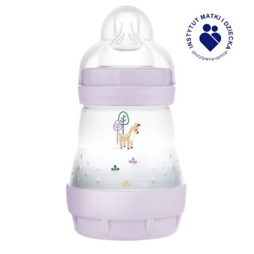 Biberon cu tetina din silicon, 160 ml MAM Perfect Start Anti-Colic , 851124, Mov [2]