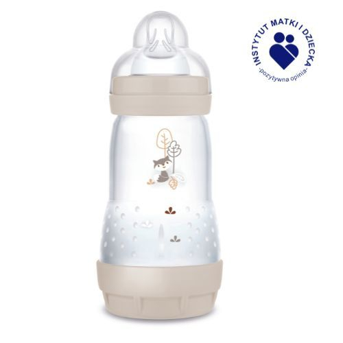 Biberon cu tetina din silicon, 260 ml MAM Perfect Start Anti-Colic, 851179, Crem [2]