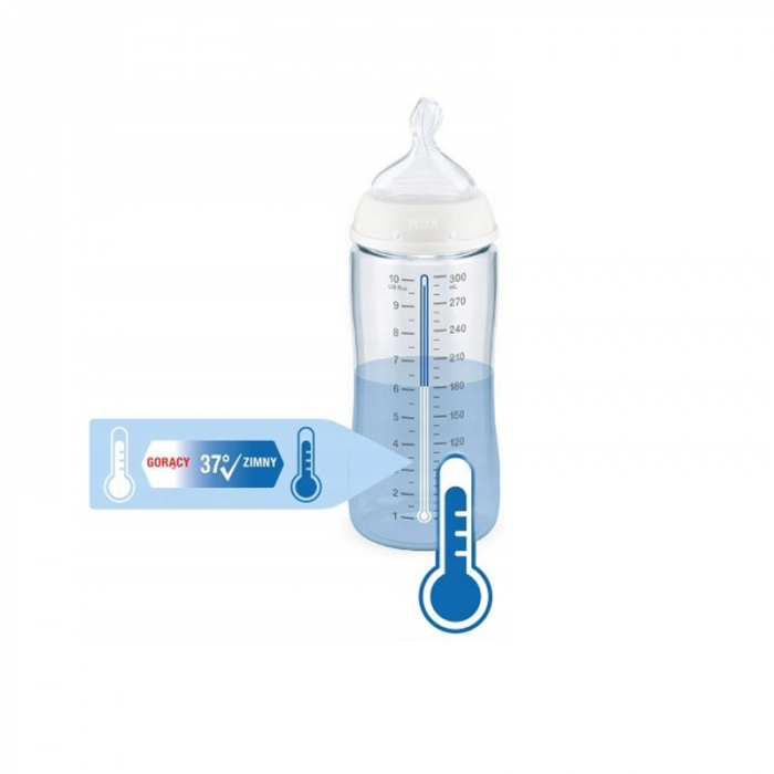 Biberon cu tetina din silicon 300 ml 6-18 luni Nuk First Choice+ Mickey Mouse 741019R, Rosu [5]