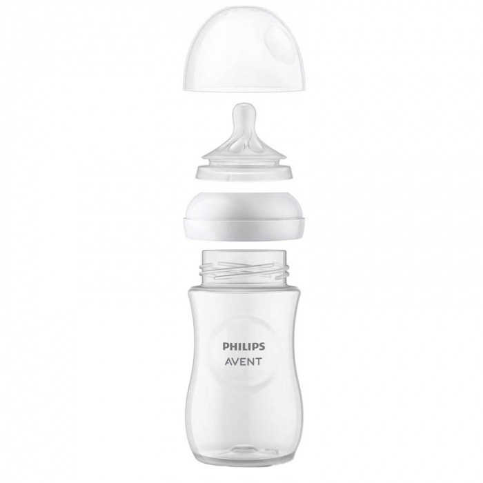 Biberon cu tetina din silicon 260 ml Philips Natural Response SCY903/21, Albastru [3]
