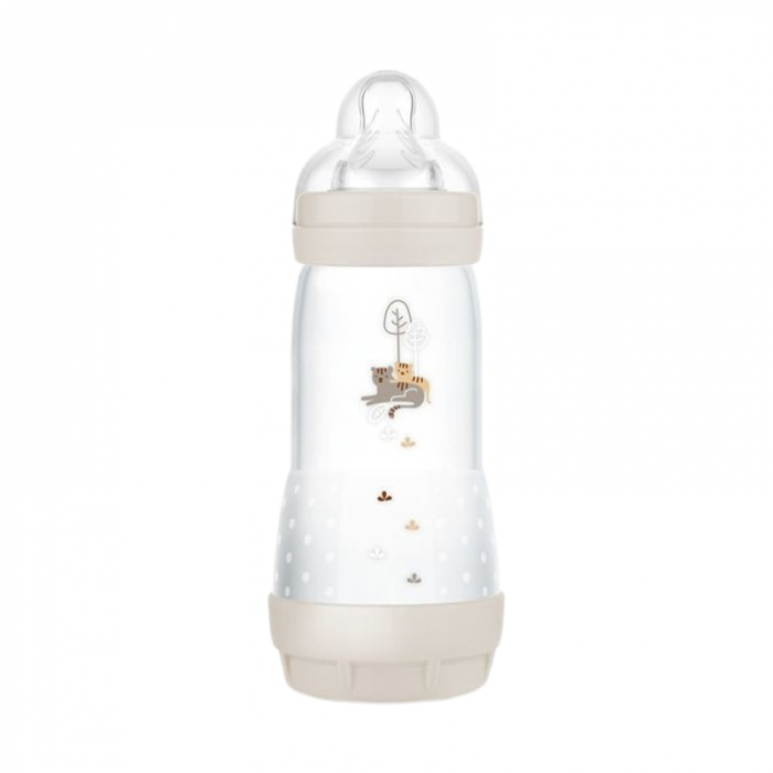 Biberon cu tetina din silicon, 320 ml MAM Perfect Start Anti-Colic, 851216, Crem [1]