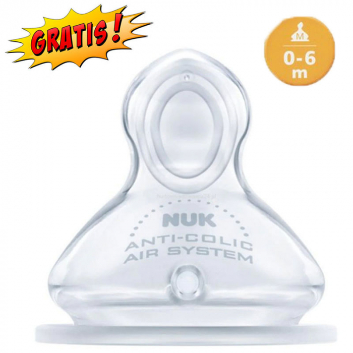 Biberon din sticla cu tetina din latex si tetina din silicon 240 ml Nuk First Choice 745080-A, Alb [3]