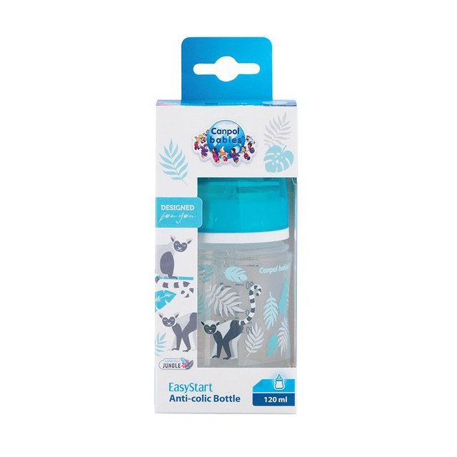 Biberon din polipropilena cu tetina din silicon 120 ml 0+ luni Canpol Babies Jungle 35/226T [3]