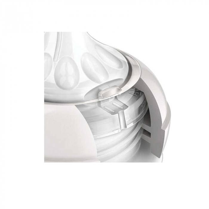 Biberon din polipropilena cu tetina din silicon 125 ml 0+ luni Philips Avent Natural SCF030/17 [2]