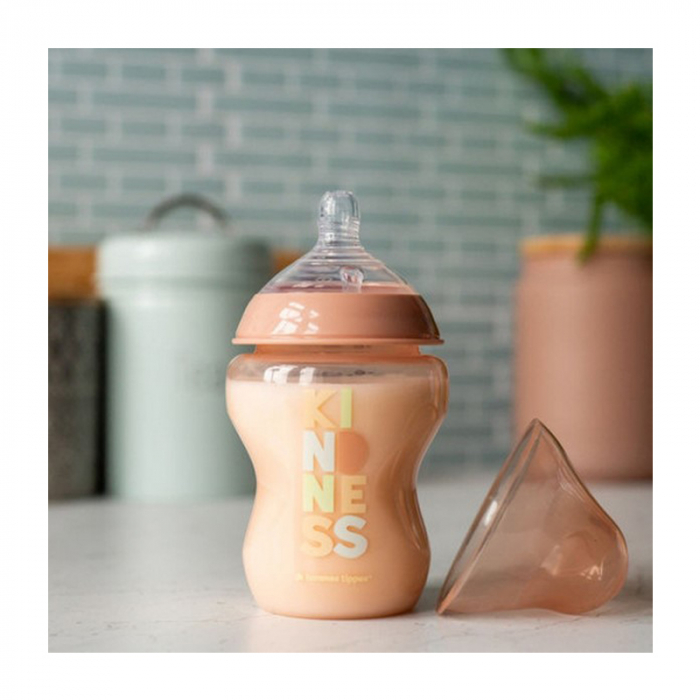 Biberon din polipropilena cu tetina din silicon 260 ml, Tommee Tippee 225023, Roz [4]