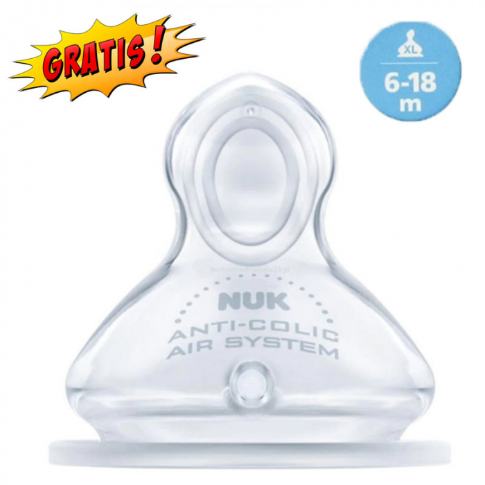 Biberon din polipropilena cu tetina din latex si tetina din silicon 360 ml Nuk First Choice+ BBB216148, Albastru [5]