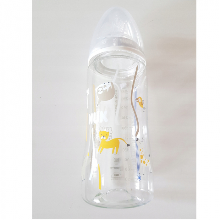 Biberon din polipropilena cu tetina din silicon 300 ml Y Nuk First Choice+ 741103G, Gri [5]