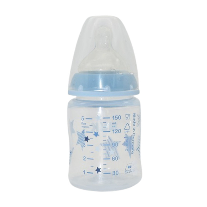 Biberon din polipropilena, cu tetina din silicon M, 150 ml, Nuk First Choice 225125BA2, Albastru [2]