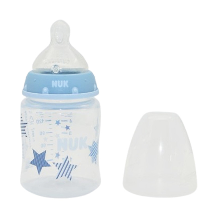 Biberon din polipropilena, cu tetina din silicon M, 150 ml, Nuk First Choice 225125BA2, Albastru [3]