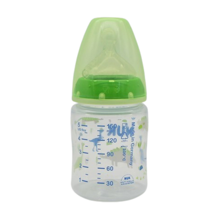 Biberon din polipropilena, cu tetina din silicon S, 150 ml, Nuk First Choice 225125D2, Verde [2]