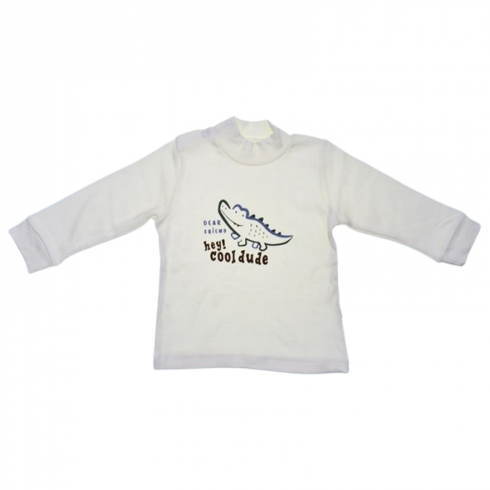 Bluza cu guler, pentru baieti, Mini Junior 7313A, Alb [1]