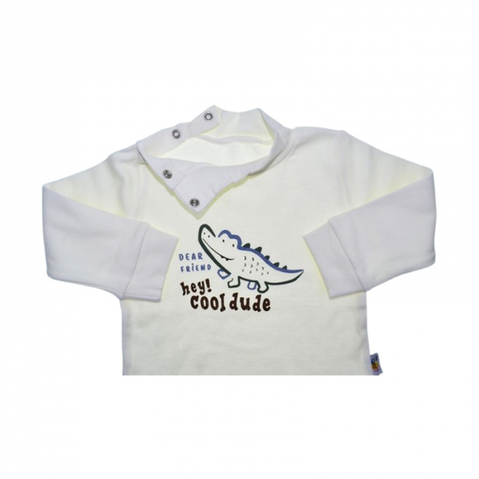 Bluza cu guler, pentru baieti, Mini Junior 7313A, Alb [2]