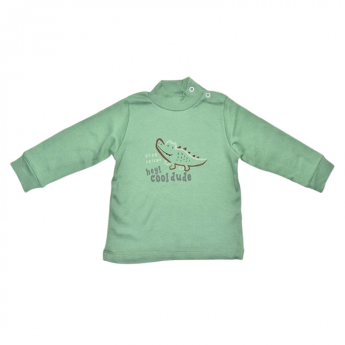 Bluza cu guler, pentru baieti, Mini Junior 7313V, Verde [1]