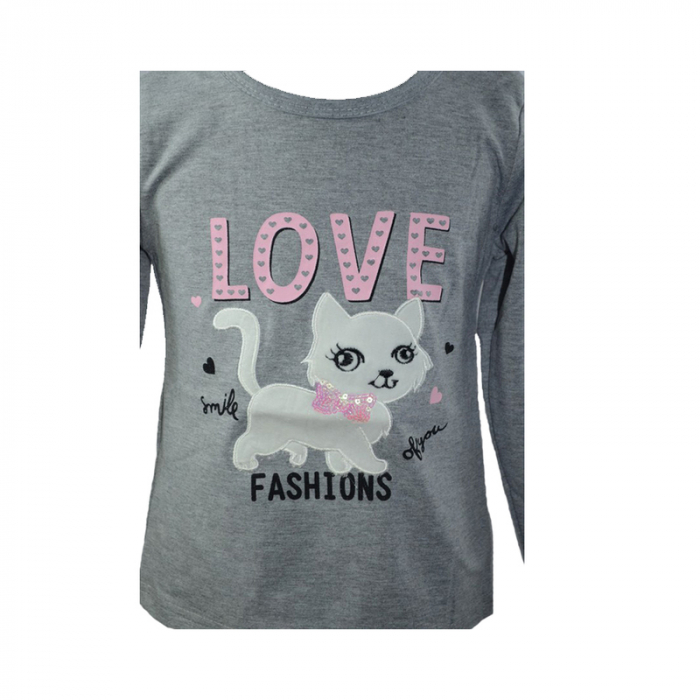 Bluza cu maneca lunga pentru fete Happy House WB-2301G-104, Gri [2]