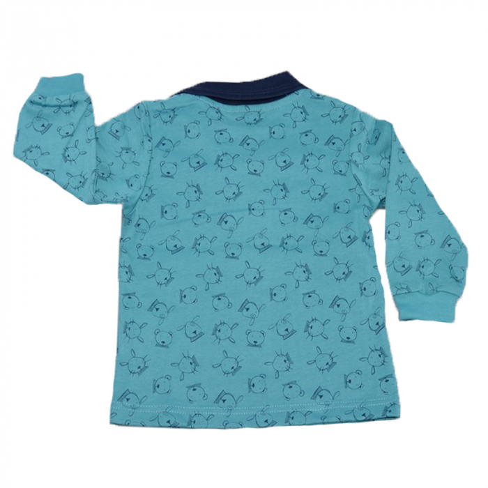 Bluza cu maneca lunga pentru baieti Atut BL7087-80, Albastru [2]