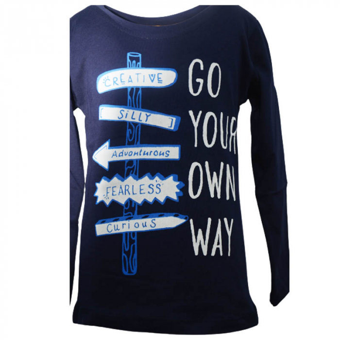 Bluza cu maneca lunga pentru baieti OLC SVR 180323-9, Bleumarin [3]