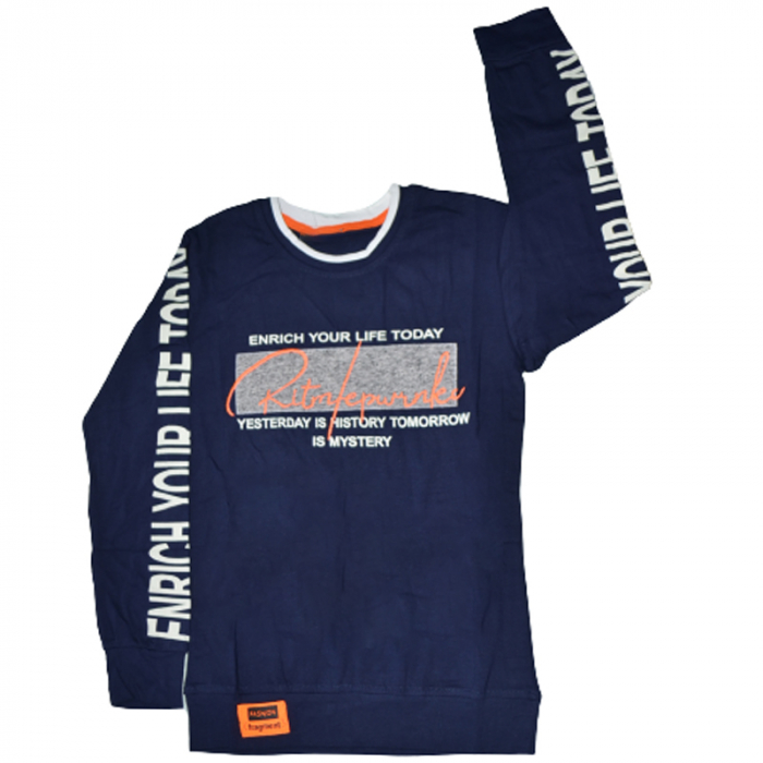 Bluza cu maneca lunga pentru baieti OLC SVR 73971B, Bleumarin [1]