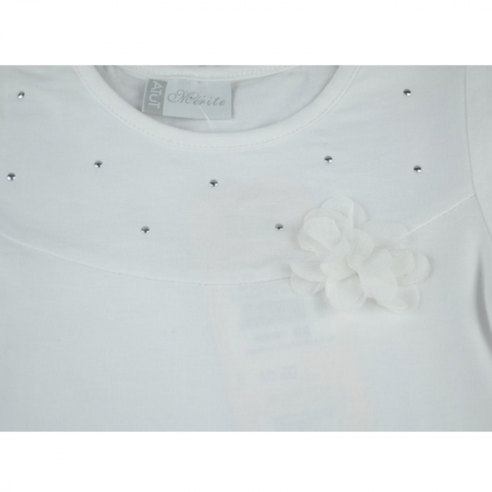 Bluza cu maneca lunga pentru fete Atut A-4605-92, Alb [3]