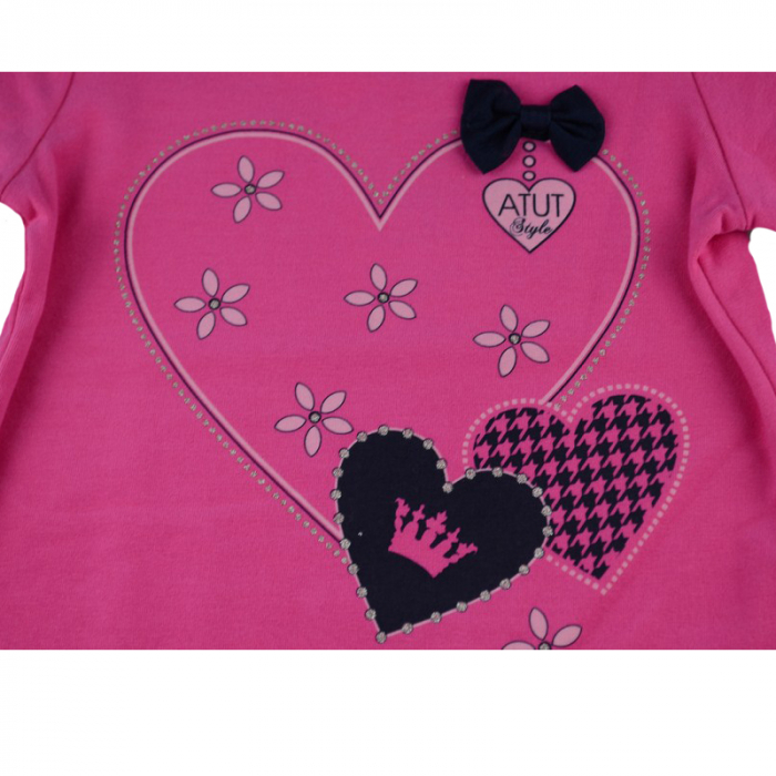 Bluza cu maneca lunga pentru fete Atut A-5079R-80, Roz [3]