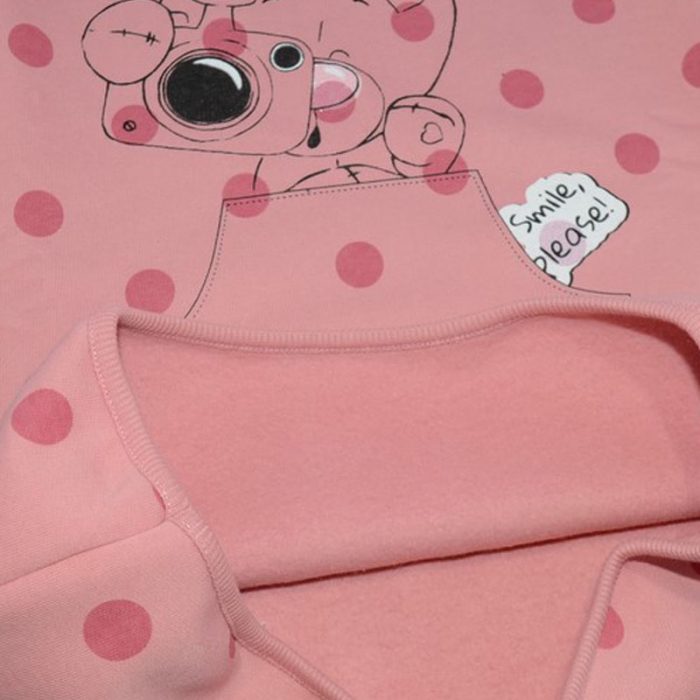 Bluza captusita cu maneca lunga pentru fete Atut BLF233-122, Roz [3]
