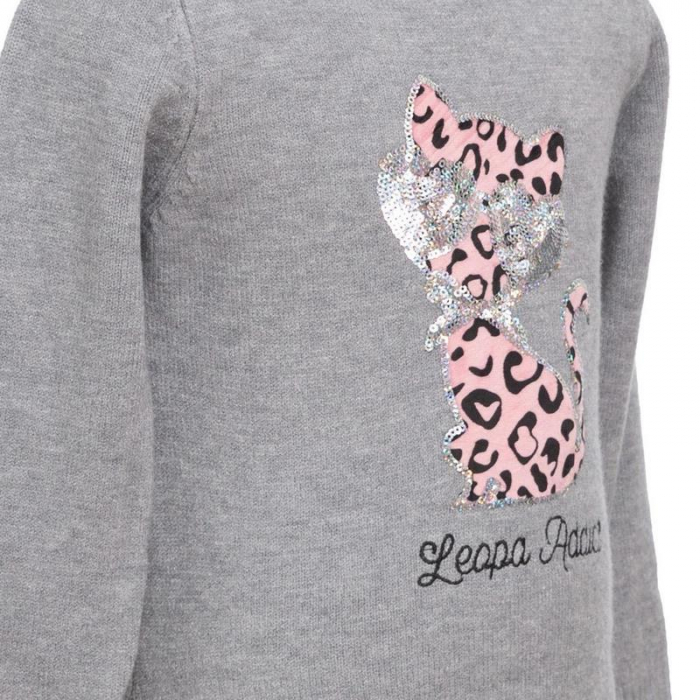 Pulover cu maneca lunga pentru fete Denim Collection B19299-G, Gri [3]