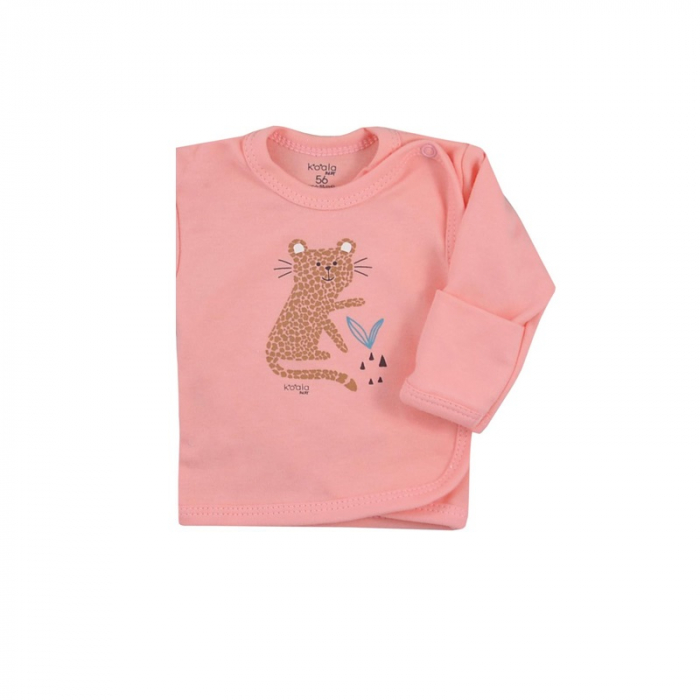 Bluza cu maneca lunga pentru fete Koala Farma 08-165C-56-cm, Coral [2]