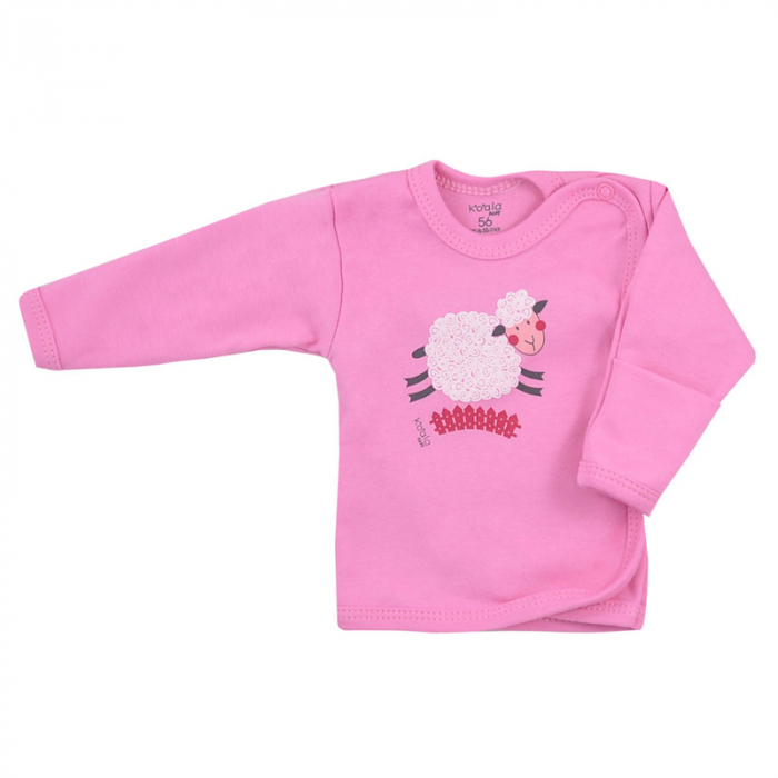 Bluza cu maneca lunga pentru fete Koala Farma 08-165R-62-cm, Roz [1]