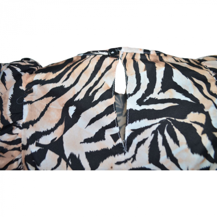 Bluza eleganta animal print cu maneca lunga pentru fete Catherine 071123-15, Maro [4]