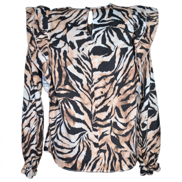 Bluza eleganta animal print cu maneca lunga pentru fete Catherine 071123-15, Maro [2]