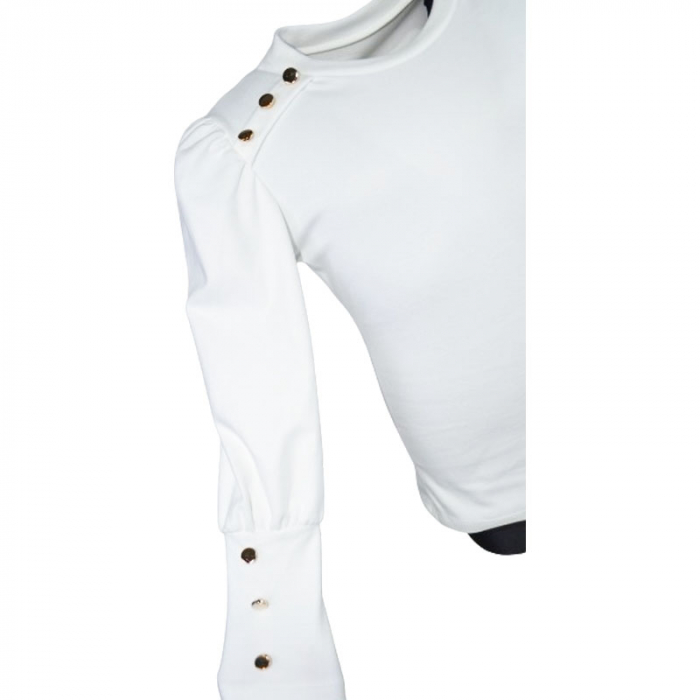 Bluza cu maneca lunga pentru fete New Collection 8455, Alb [3]