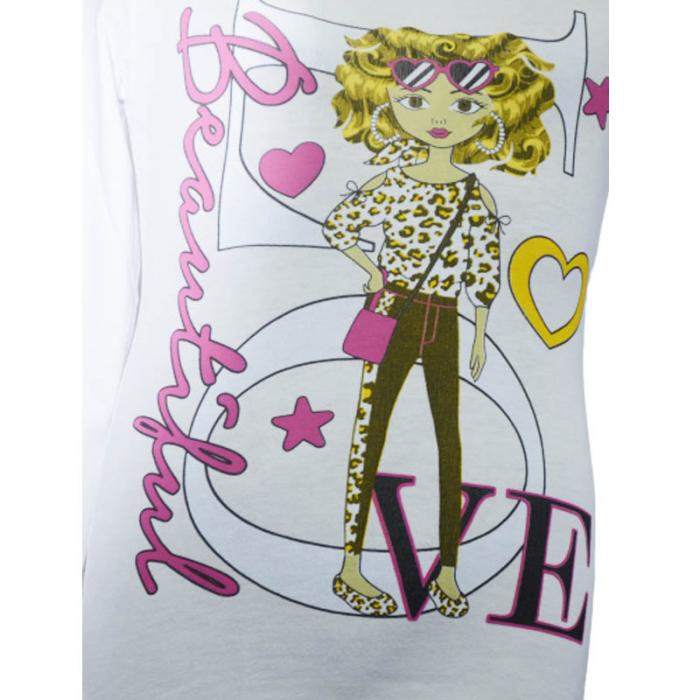 Bluza cu maneca lunga pentru fete OLC SVR 180323-3, Alb [3]