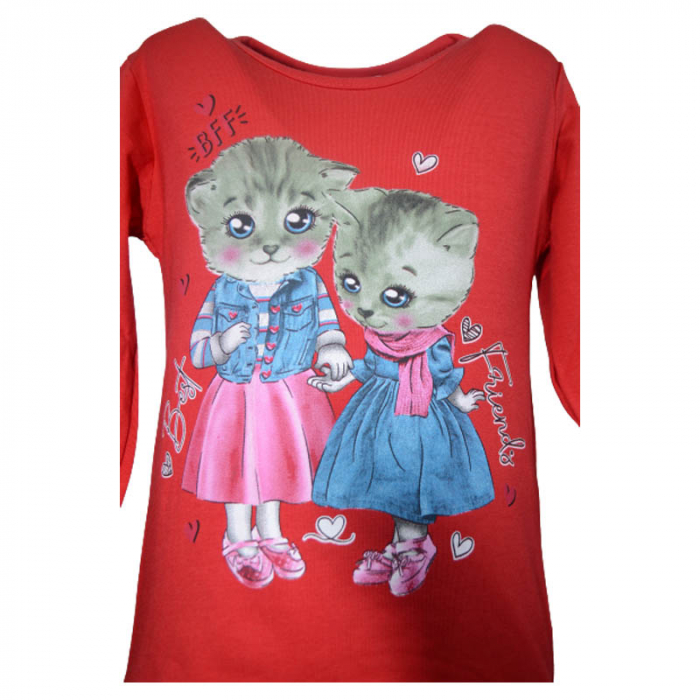 Bluza cu maneca lunga pentru fete OLC SVR 180323-11, Rosu [3]