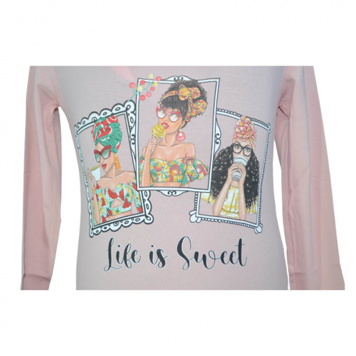 Bluza cu maneca lunga pentru fete OLC SVR 230323-13, Coral [3]