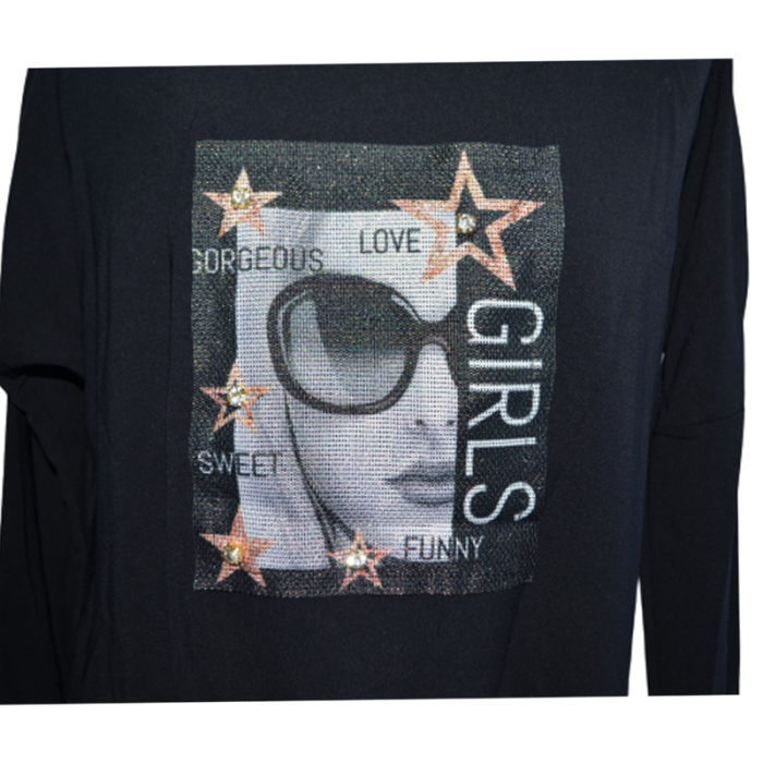 Bluza cu maneca lunga pentru fete OLC SVR 8792, Negru [3]
