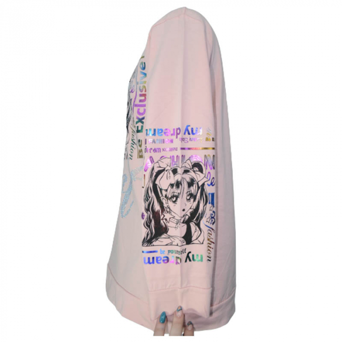 Bluza cu maneca lunga pentru fete OLC SVR 230323-10, Roz [4]