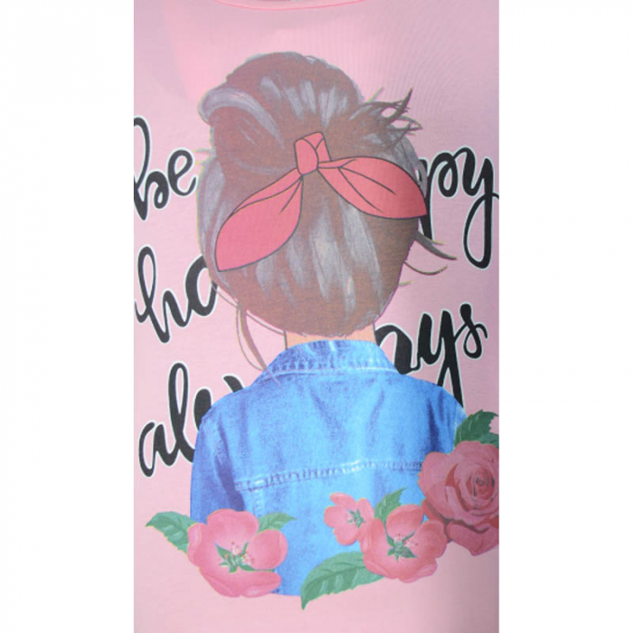 Bluza cu maneca lunga pentru fete OLC SVR 230323-7, Roz [3]