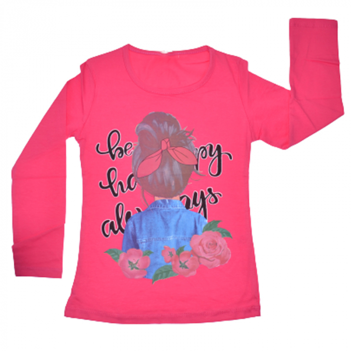 Bluza cu maneca lunga pentru fete OLC SVR 2817, Fucsia [1]