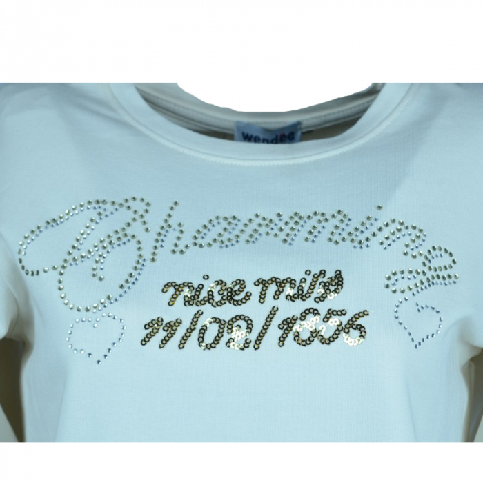 Bluza cu maneca lunga pentru fete Wendee BU10300642-2-146, Crem [2]