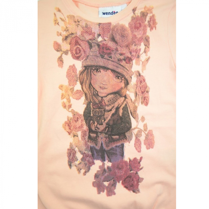 Bluza cu maneca lunga pentru fete Wendee OZFB39220-1P-98, Coral [2]