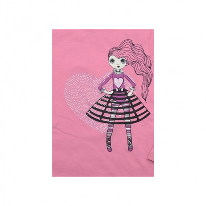 Bluza cu maneca lunga pentru fete Wendee DK101184-1R-122, Roz [2]