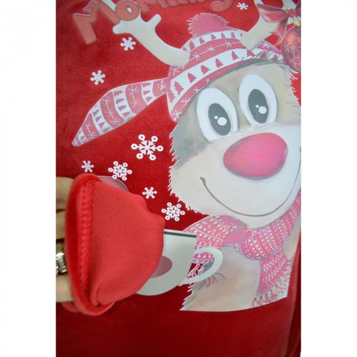 Bluza din catifea cu maneca lunga de Craciun pentru fete Lucky Girl B91223R, Rosu [3]