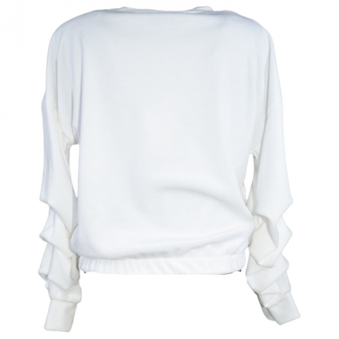 Bluza din catifea cu maneca lunga si colier pentru fete New Collection 555A-0, Alb [2]