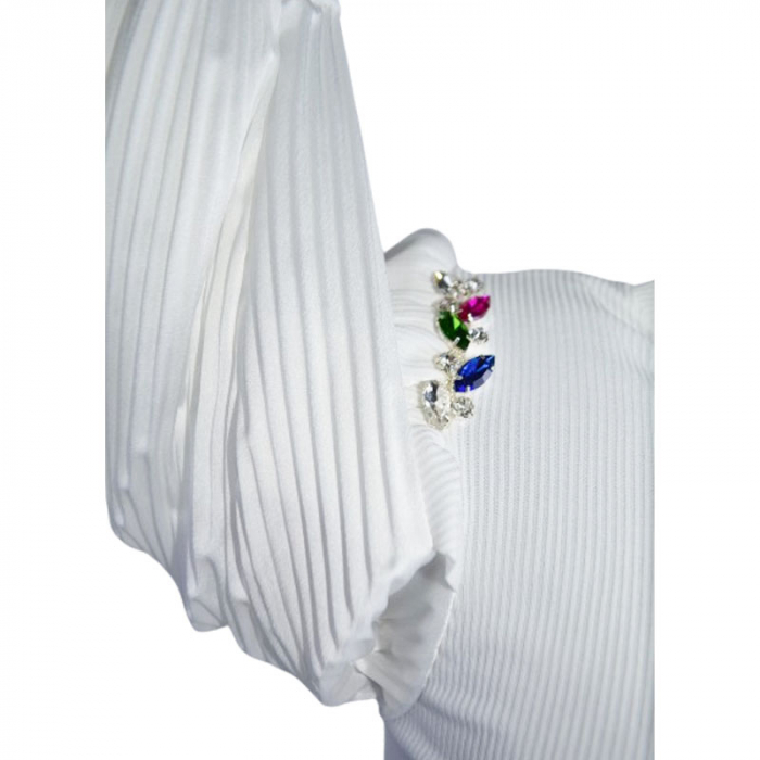 Bluza cu maneca lunga pentru fete New Collection 561-3A, Alb [4]
