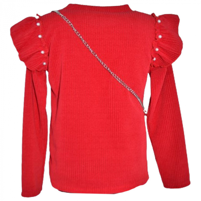 Bluza cu maneca lunga si geanta pentru fete New Collection 431, Rosu [2]