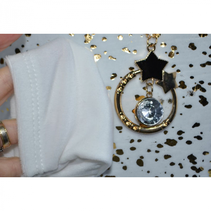 Bluza din catifea cu maneca lunga si colier pentru fete New Collection 561-3, Alb [3]